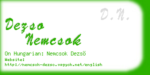 dezso nemcsok business card